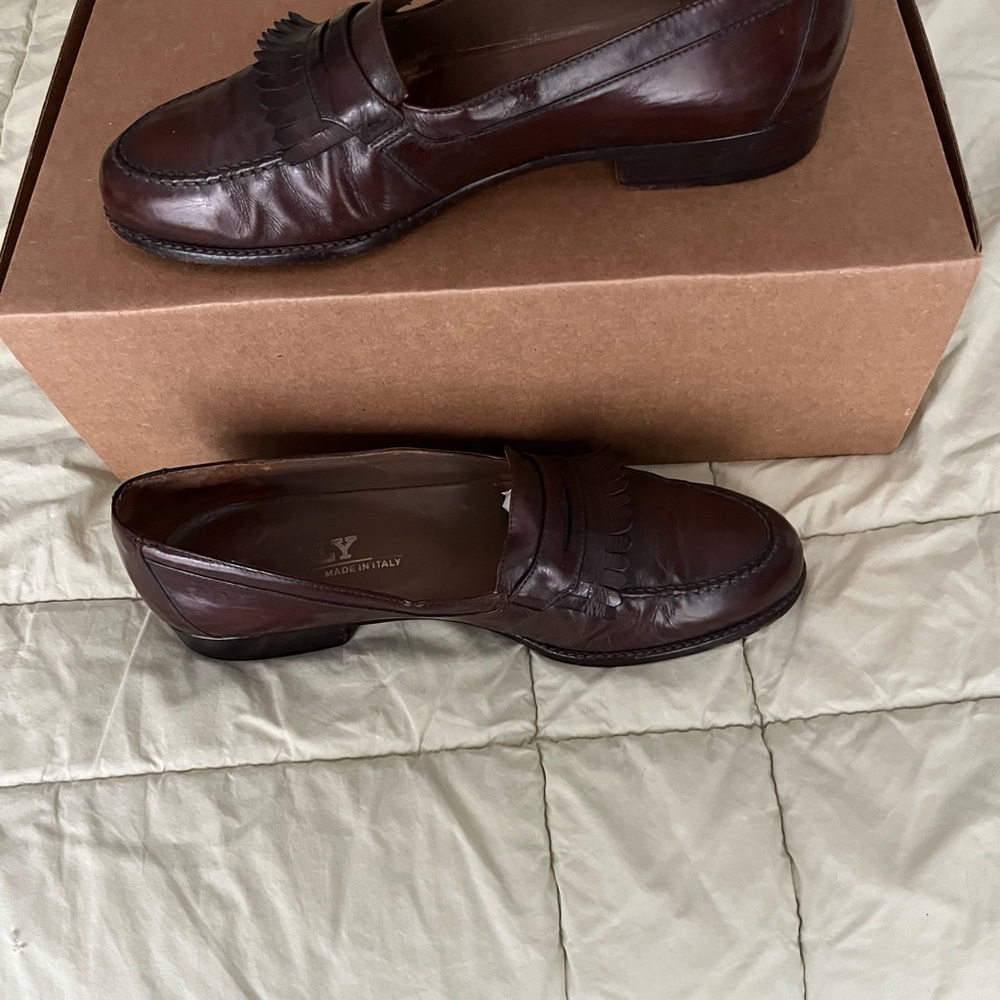 Bally Men's Dark Brown Leather Slip-On Loafers - Picture 2 of 4